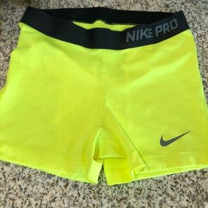 Nike Pro Compression Shorts- Like-new M Yellow!